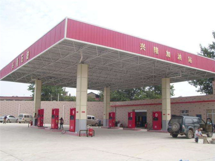 密山加油站钢结构网架案例9